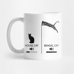 House Cat vs Bengal Cat - blk Mug